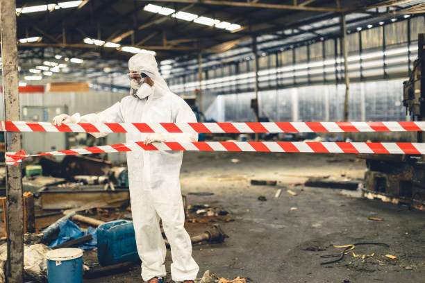 Professional Biohazard Cleanup technician working in Gilman, IL